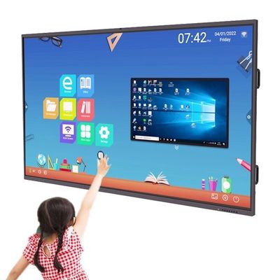 Pantalla plana interactiva 4K UHD de 86 pulgadas para sistema operativo Android 12 con pantalla táctil múltiple para educación